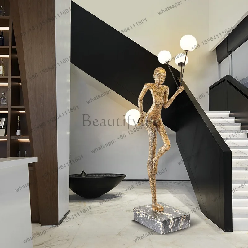 PG Nordic art floor-to-ceiling living room ornament modern fiberglass resin light luxury abstract figure sculpture welcome