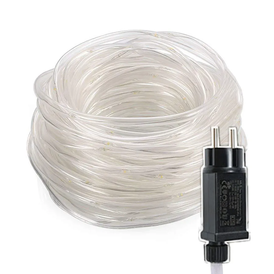 Outdoor LED Christmas Garland String Lights, Rope Tube, Fairy Garden, Festa de casamento, Decoração de férias, Novo, 8 modos, 10 m, 20 m, 30m