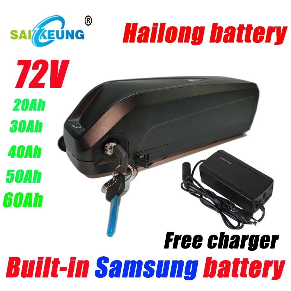 

72V Rechargeable Electric Bike Battery 20 30 40 50AH 60AH Sea Dragon Samsung 18650 Battery Pack Electric Scooter Lithium Battery