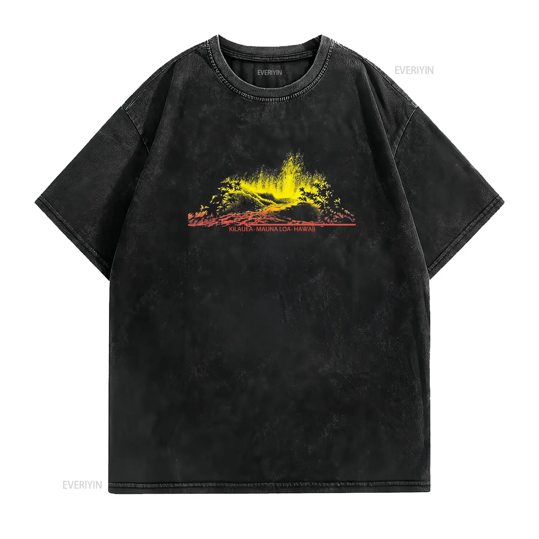 Hawaii T Shirt M 90s 00s Y2k Magma Volcana Kilhauea Mauna Loa Island Vacation vintage Washed Unisex Casual Breathable homme