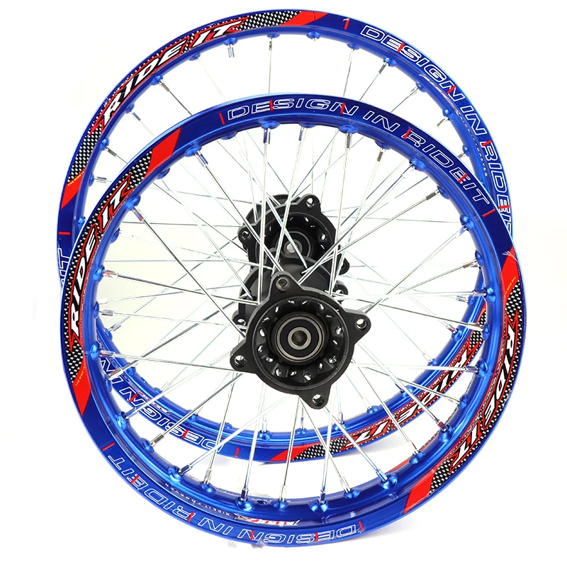 1 set of 1.60-17 inch front 1.85-14 inch rear rim aluminum alloy wheels for KLX CRF Kayo BSE dirt bike motorcycle