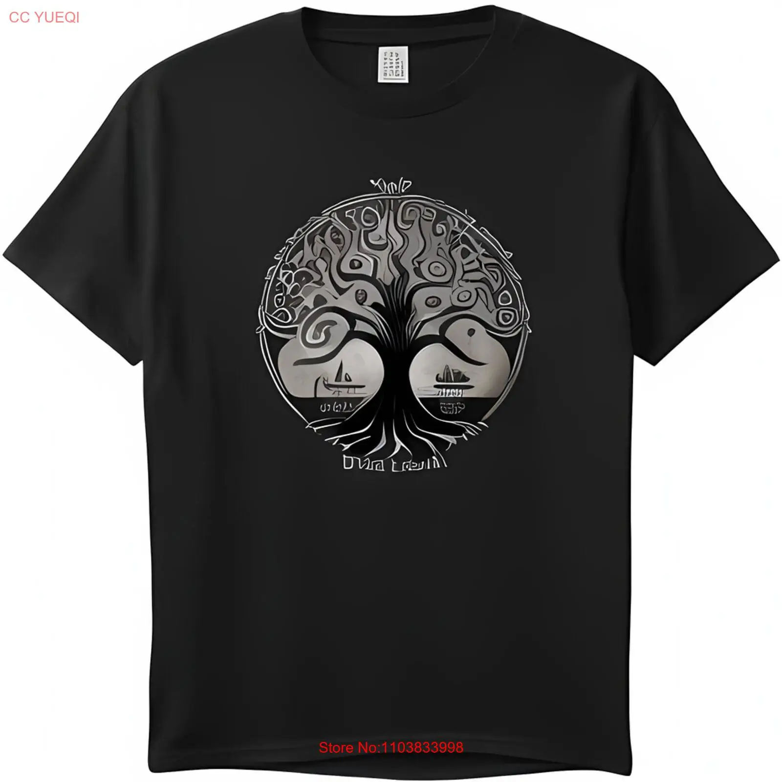 Discover the Stunning Tree of Life Graphic on this Black T-Shirt