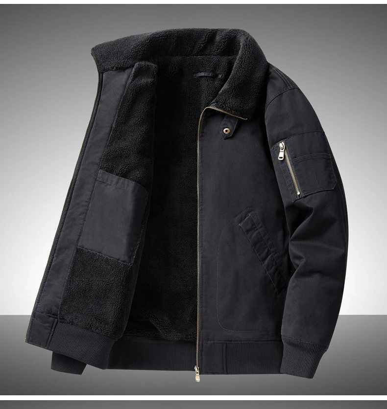 Fleece Lined Windproof Handsome Parkas Lapel Outerwear Men Cold Proof Thick Casual Parkas Versatile Warm Korean Style Parkas