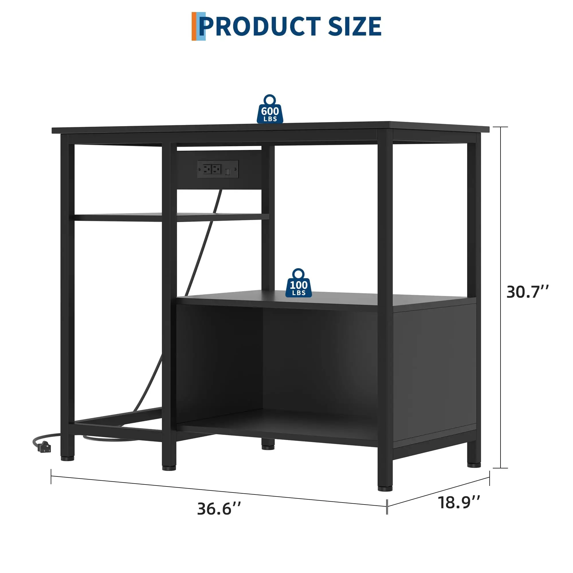 40-50 Gallon Aquarium Stand, 600LBS Heavy Duty, Power Outlet
