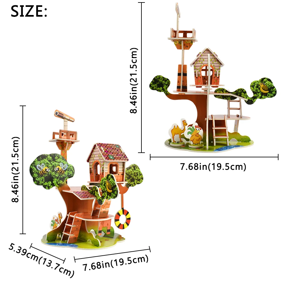 Cartoon Cardboard Jigsaw Puzzle 3D Paper Model Building Kits diy House 3D Puzzle Toys for Kids Games Educational Toys Gifts