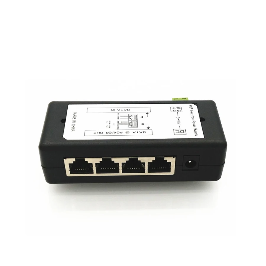 Imagem -03 - Adaptador de Alimentação Poe para Câmera ip Pin de Alimentação Ethernet Portas Portas Injector kw kw kw kw Entrada dc 12v Dc48v