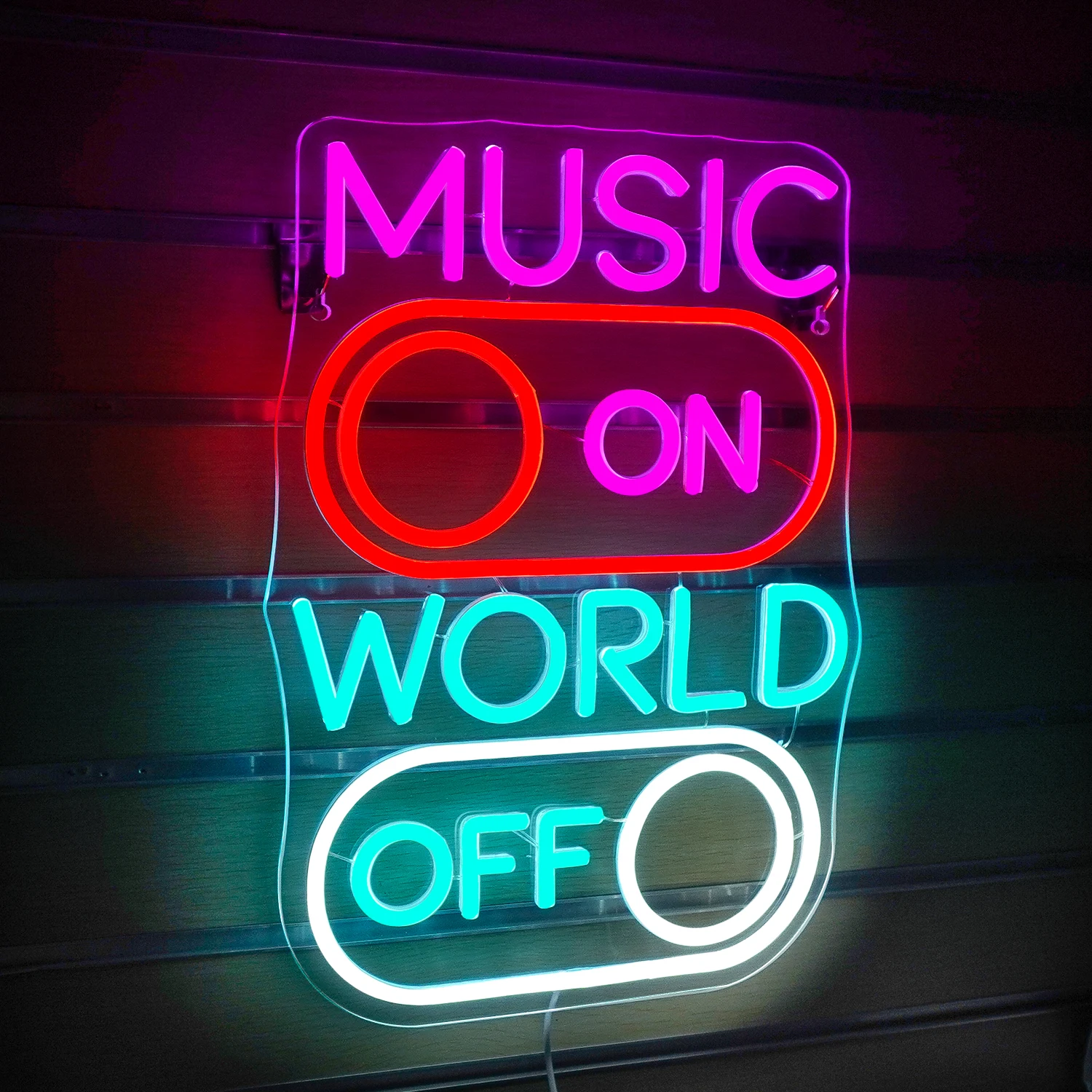 Musique sur le monde hors enseignes au néon pour décoration murale lumières Led créatives décoration de chambre pour chambre musique fête Bar danse Club Art signe