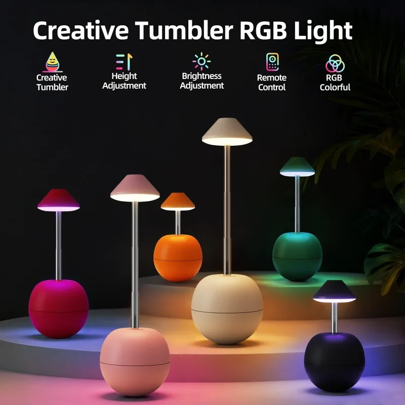 

Светодиодный ночник с дистанционным управлением, перезаряжаемый, креативный, декоративный, для спальни, прикроватный, атмосферный светильник с регулировкой яркости, для вечеринок