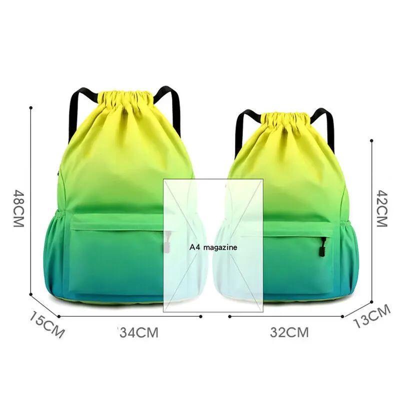 Mode Gradient Gym Reise Camping Kordel zug Tasche Basketball Sport Rucksack Student Outdoor Rucksack Sporttasche Training
