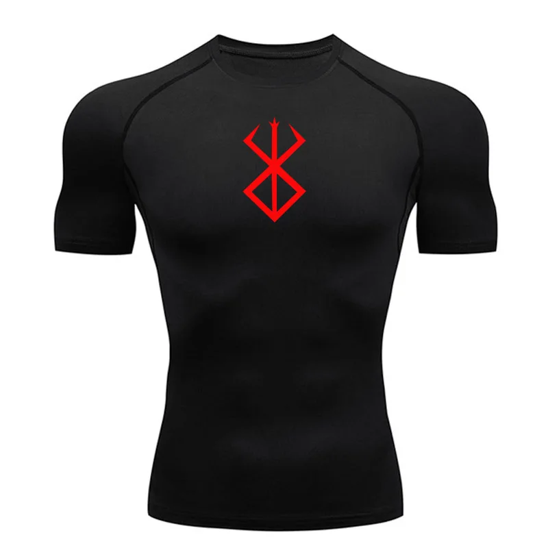 Sports Top Men's Running T-Shirt Compression Short Sleeve Shirt Quick Drying Sportswear Summer Bodybuilding T-shirt Black Men's