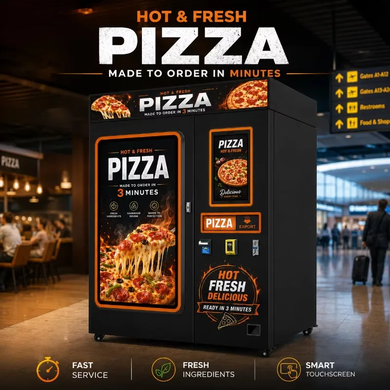 Fully Automatic Pizza Vending Machine Smart Parcel Delivery Coin Operated Trading Card Self Service Kiosk Supplier