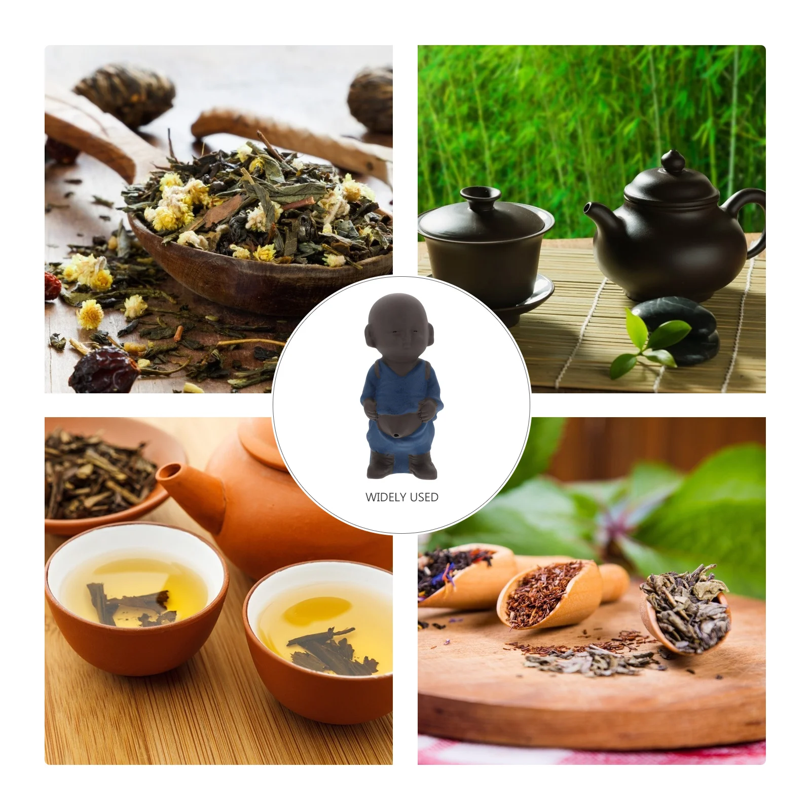 

1Pcs Ceramic Monk Shape Tea Strainer Practical Smooth Texture Tea Infuser Home Decorative Reusable Filter