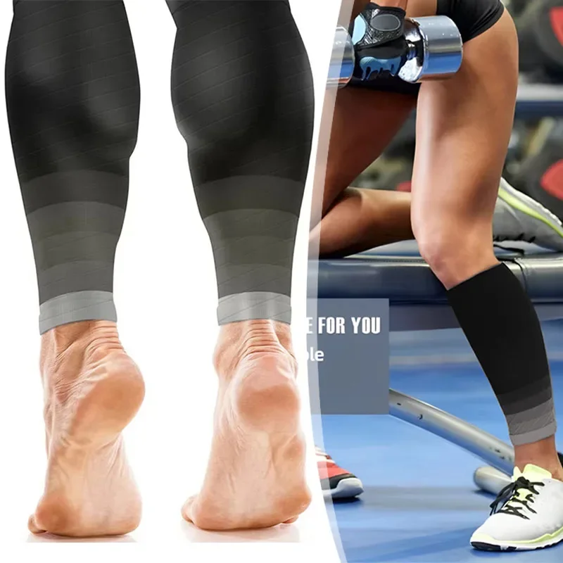 1 زوج جديد التدرج الرياضة ضغط العجل الجوارب المرنة في الهواء الطلق ضغط تشكيل الجوارب منصات الركبة الرياضية #1