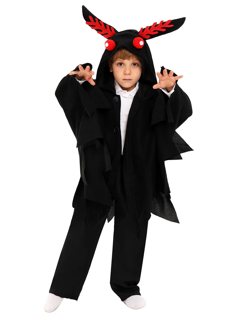 Girl Boy Halloween Moth people Cosplay Costume Kid Halloween Children's animals Strange urban legends