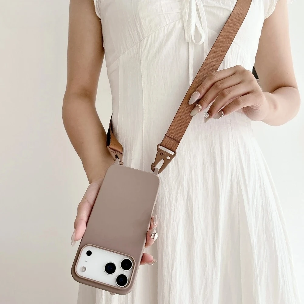 Crossbody-Halskettenband Silikon-Handyhülle für iPhone Air 17 16 15 14 Pro Max 11 12 13 Pro Stoßfeste Schutzhülle