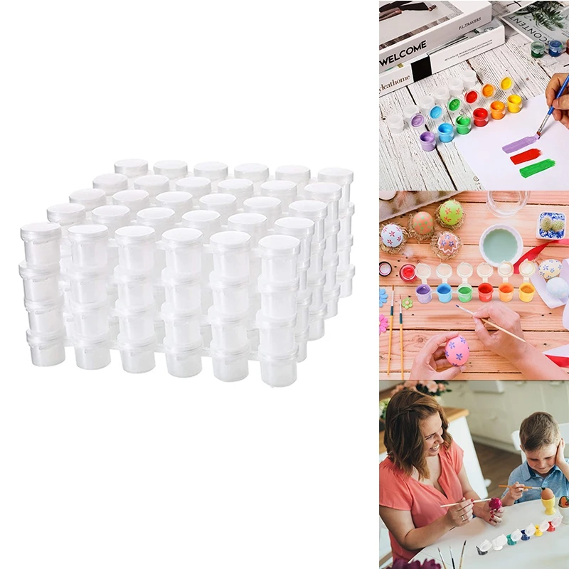 24 Strips Empty Paint Strips Paint Cup Pots Clear Storage Containers Painting Arts Crafts Supplies 144 Pots In Total-A69F