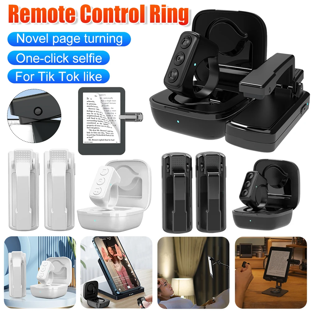 

Remote Control Page Turner Ring Bluetooth-Compatible 5.0 Camera Shutter for Android iOS iPhone iPad for Kindle Paperwhite/Oasis