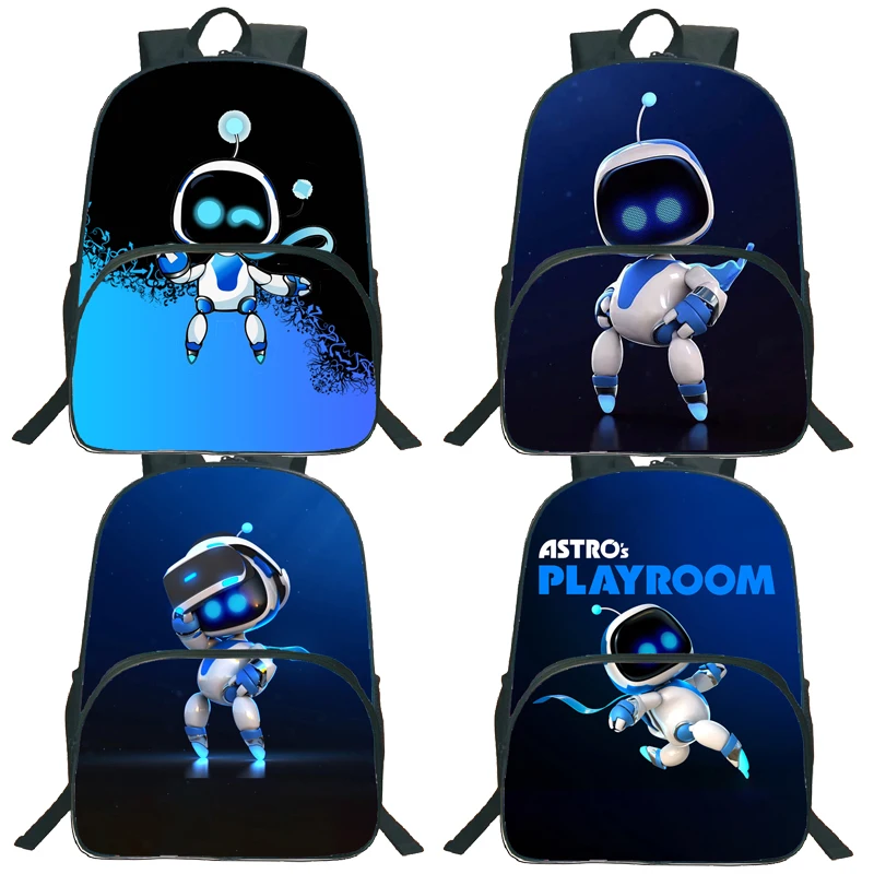 Astro Bot Backpacks Cartoon Astronaut Student Children School Bags Youthful Notebook Waterproof Boys Kids Girl Mochila