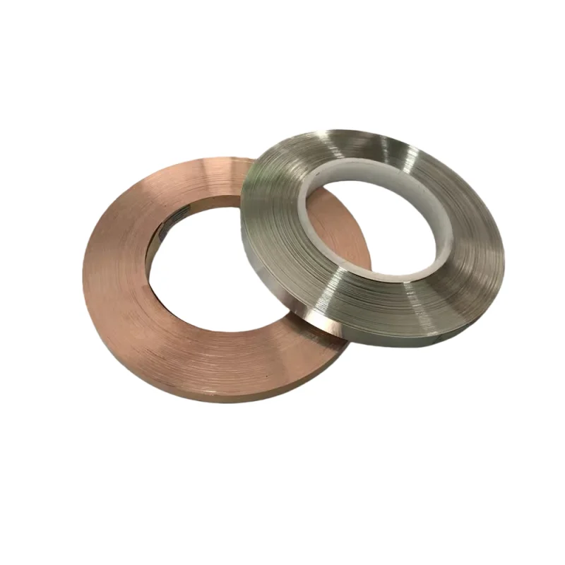 Copper-Nickel Plated T2 Copper Busbar 0.2mm X 10mm Battery Connection Bar for 18650 21700 Lithium Batteries - 1m 5m 10m Lengths