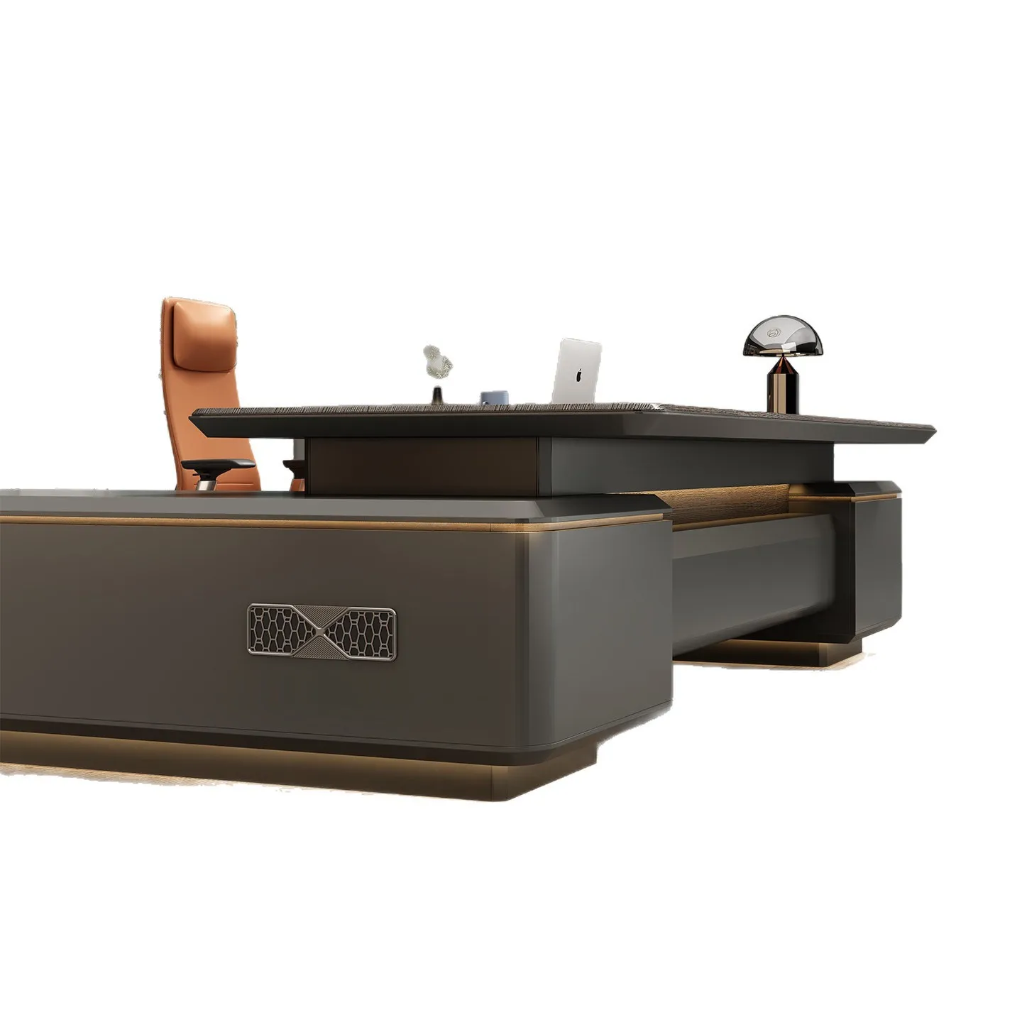

Italian chair combination big desk manager light luxury high-end desk