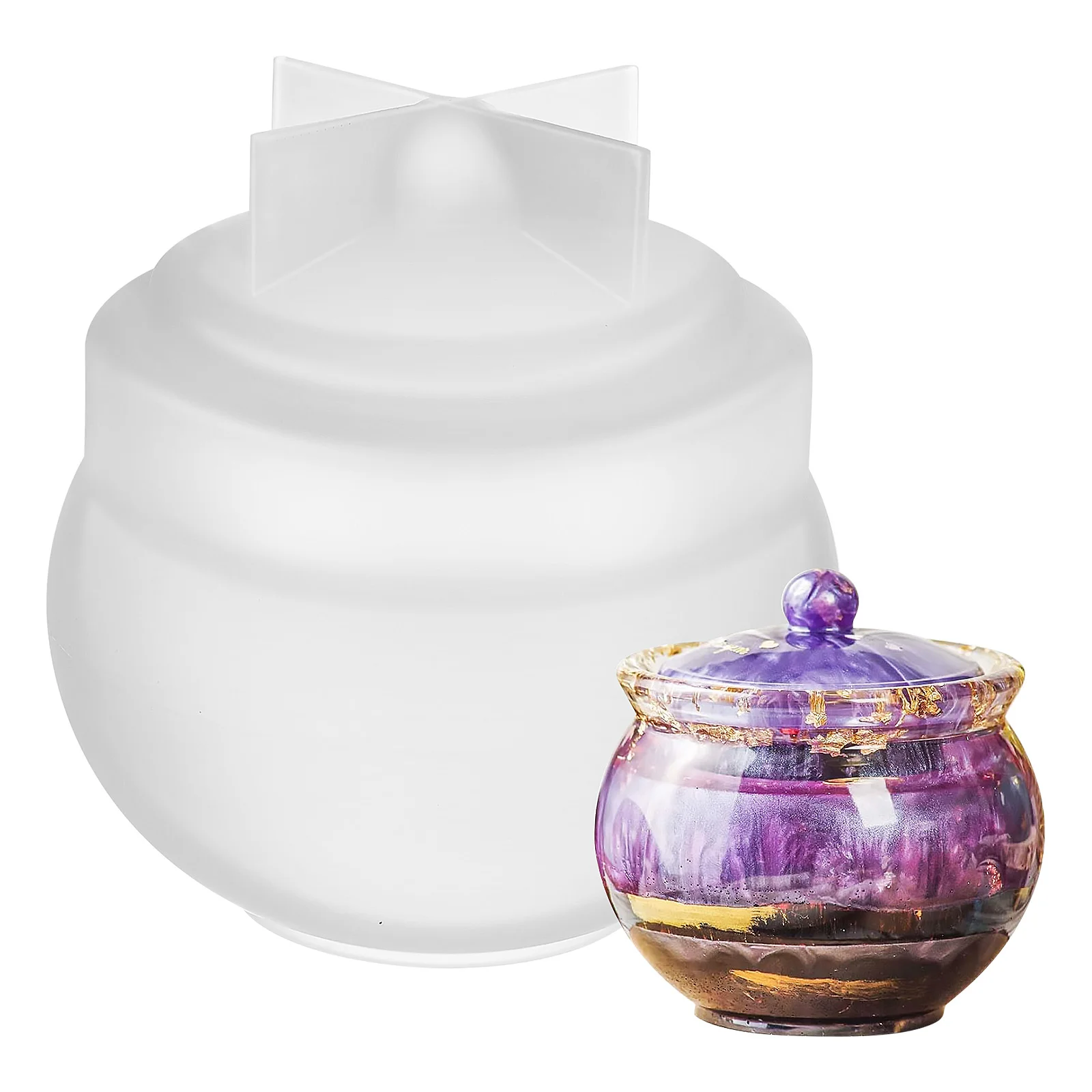 

1pcs Resin Jar Mold Silicone Mold For Epoxy Resin Storage Container Diy Jewelry Organizer Reusable Heat Resistant Molds