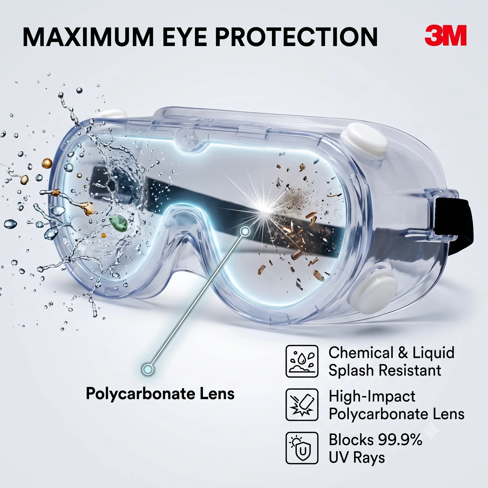 3M 1621AF Safety Goggles Over Glasses Engineering Ppe For Home And Workshop Gafas De Seguridad Industrial Lentes Clear z87.1