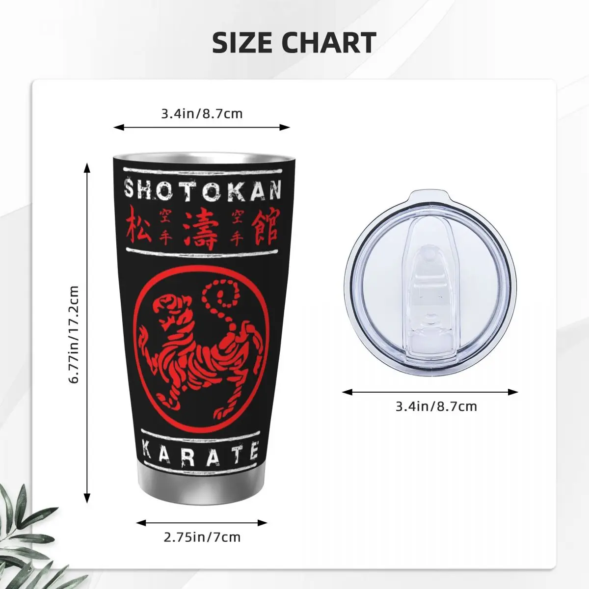 Shotokan Karate White Text Stainless Steel Tumbler Vacuum Insulated Mugs Thermal Cold Cup Straw With Lid 20oz