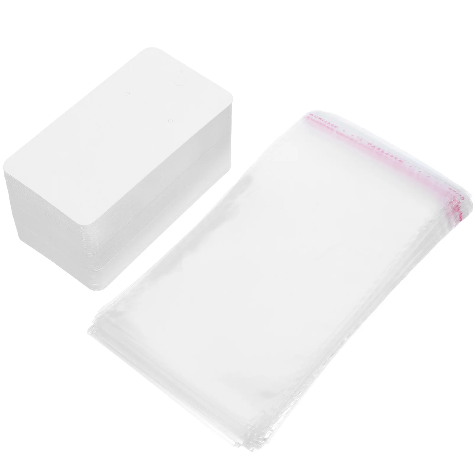 

100Pcs White Earring Display Cards 5x9cm Jewelry Holder for Necklaces Earrings Packaging Bag Set Supplies Ear Clip