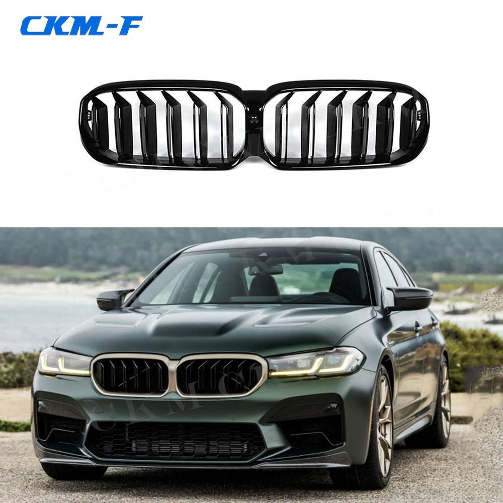 

2-Slat Gloss Black Front Kidney Grill For BMW 5 Series G30 G38 F90 M5 2020 2021 2022 Front Bumper Racing Grille Hood