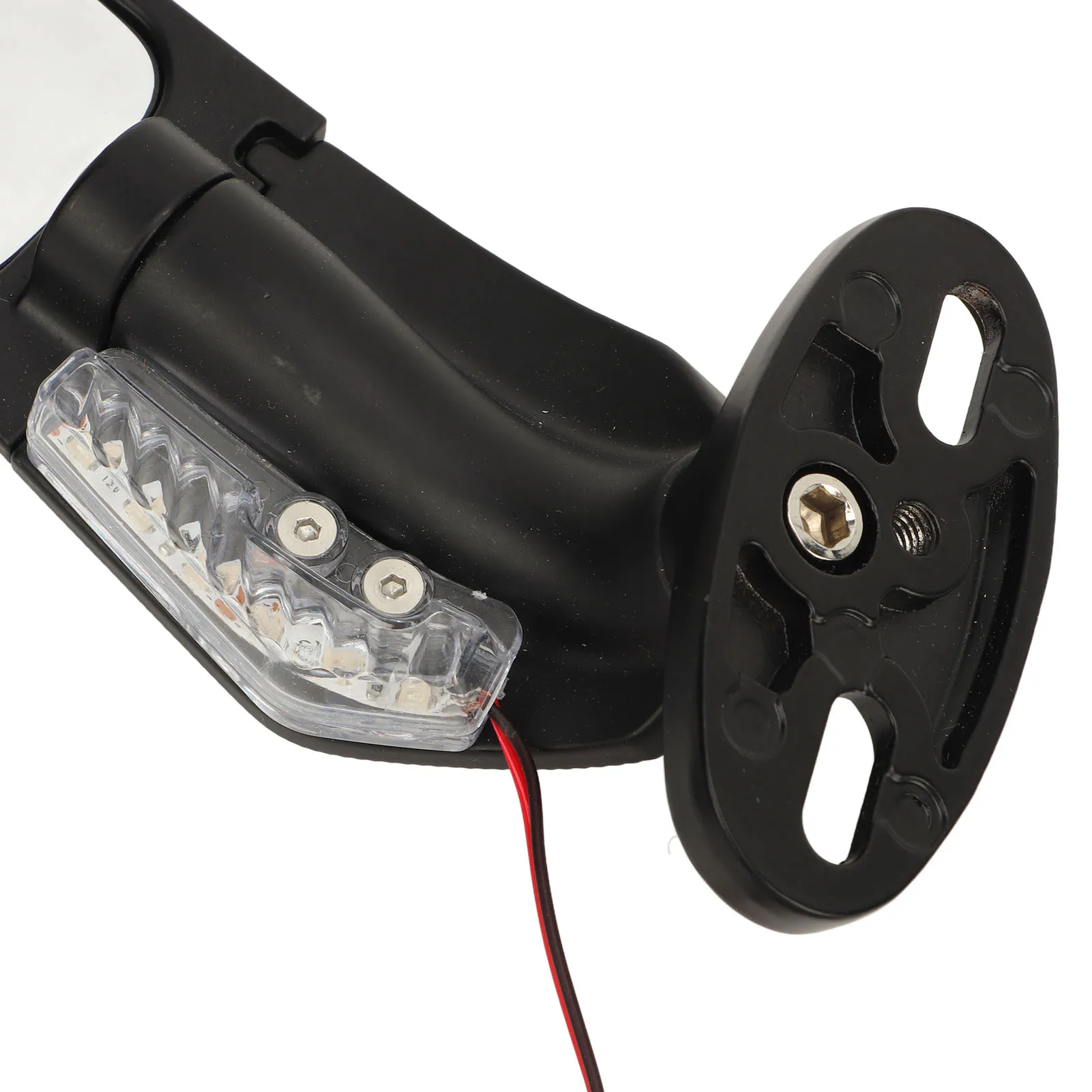 1 ペアのオートバイサイドミラー調整可能なリアビューミラー LED ライト付き NINJA 250 300 400 650 H2 H4 用