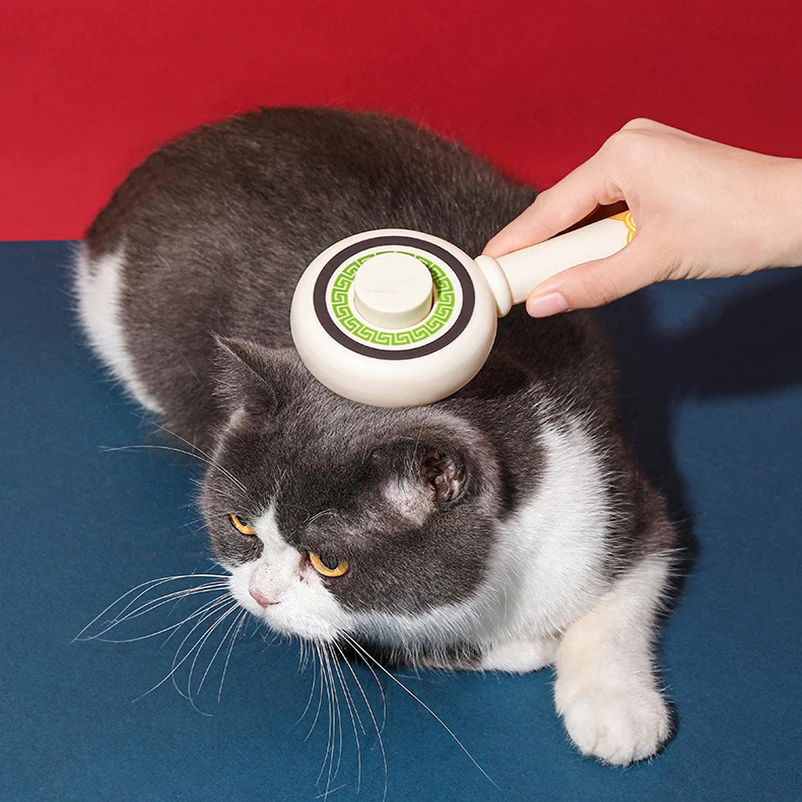 Escova de Estilo Chinês para Animais de Estimação, Escova Antiestática para Remoção de Pelos de Gato, Ferramentas de Cuidado para Animais