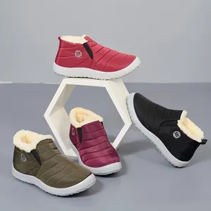 Botas de neve impermeáveis para mulheres Botas de tornozelo causais, tamanho positivo, pele quente, sapatos de algodão, pelúcia, inverno 10 principais vendas botas feminina plus size - №10