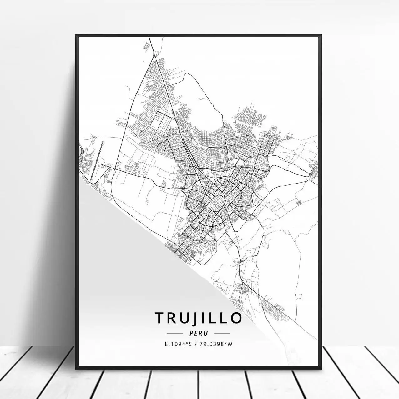 GX1546 Lima Cusco Trujillo Map City Peru Modern Minimalist Poster Prints Canvas Painting Wall Art Picture Living Room Home Decor