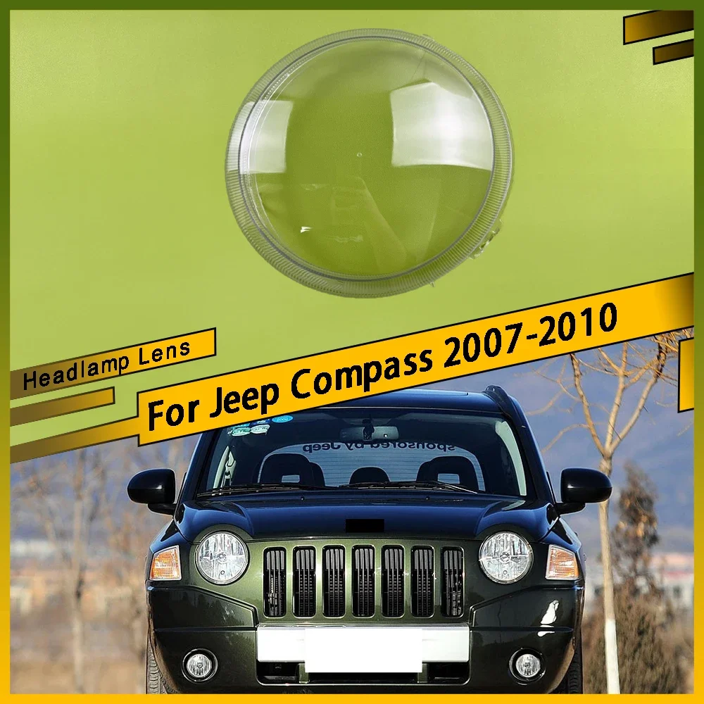 

For Jeep Compass 2007 2008 2009 2010 Car Headlight Lens Shell Headlamp Cover Plexiglass Lamp Shade Transparent Lampshade Housing