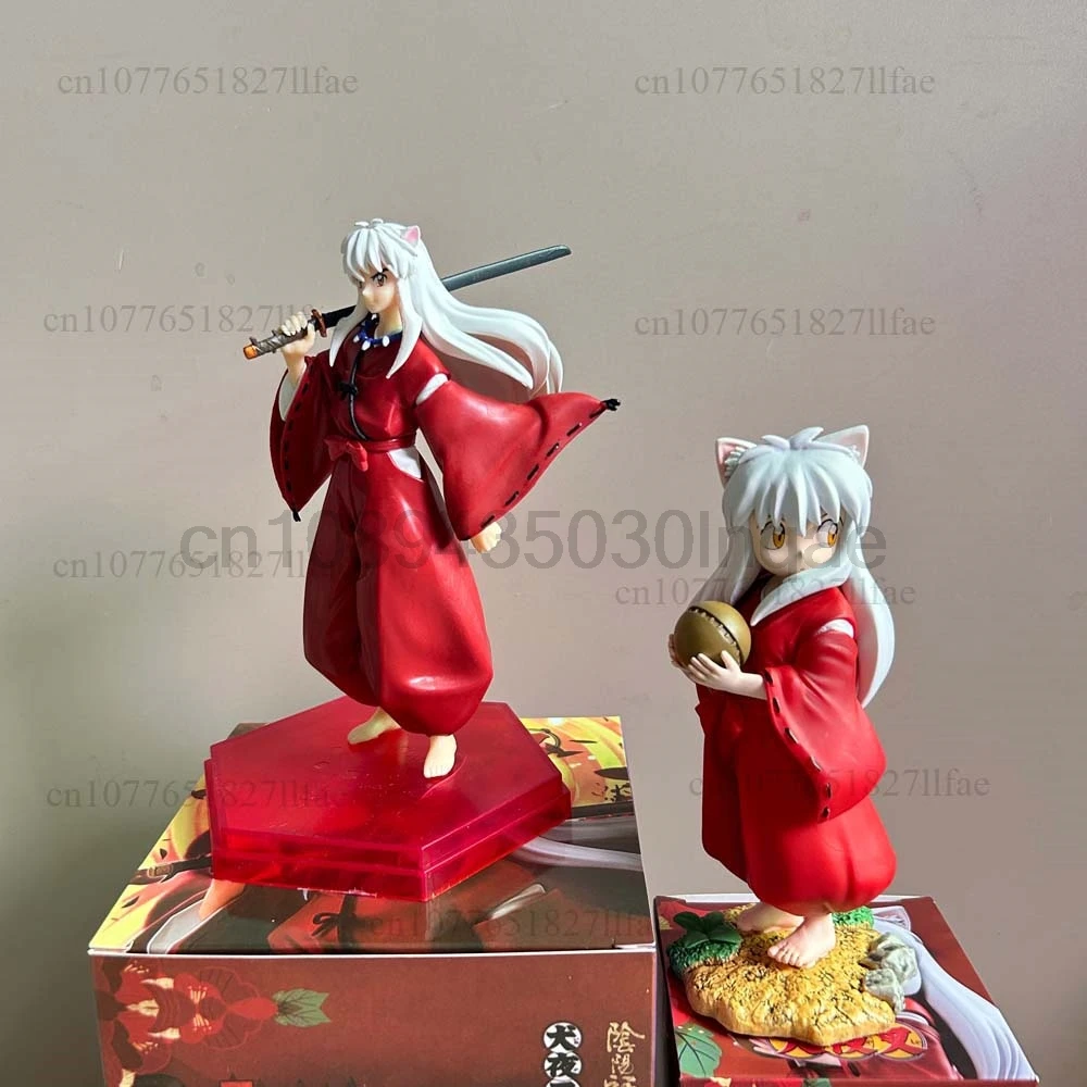 Figur Inuyasha Masa Kecil Inuyasha Memandang Kembali Memegang Pose Bola Mainan Model Figur Aksi Dekorasi Ruangan Boneka Dapat Digerakkan Bersama