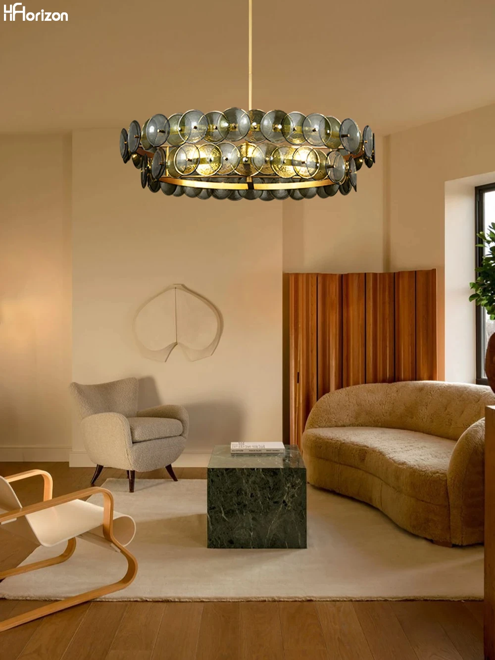 

American vintage Green Glass Chandelier Lighting,Hanging Lamps Art Pendant Living Room Villa Restaurant Decoration,Dimmable