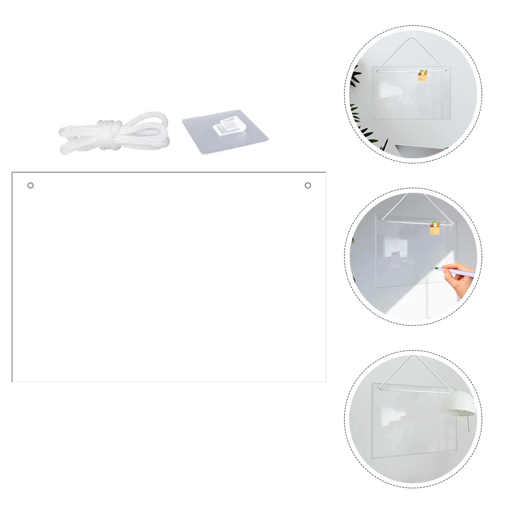 Erasable Note Board Clear Dry Erase การเขียนอะคริลิคสีขาว Rewritable ติดผนังไวท์บอร์ด School Supply Office