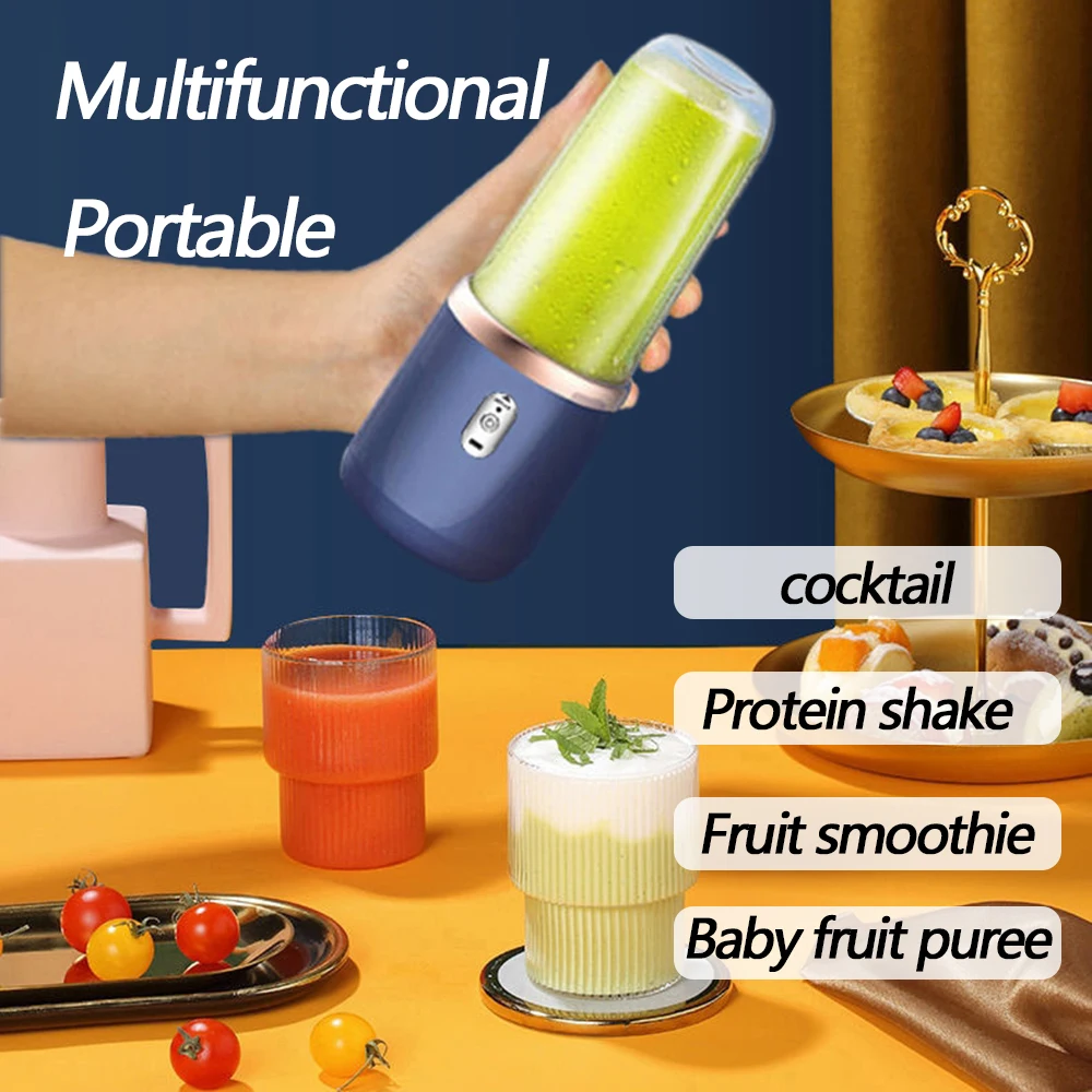 Portable Electric Juicer Stainless Steel 6 Blades Juicer Automatic Smoothie Blender Kitchen Blender Mixer machine Food processor