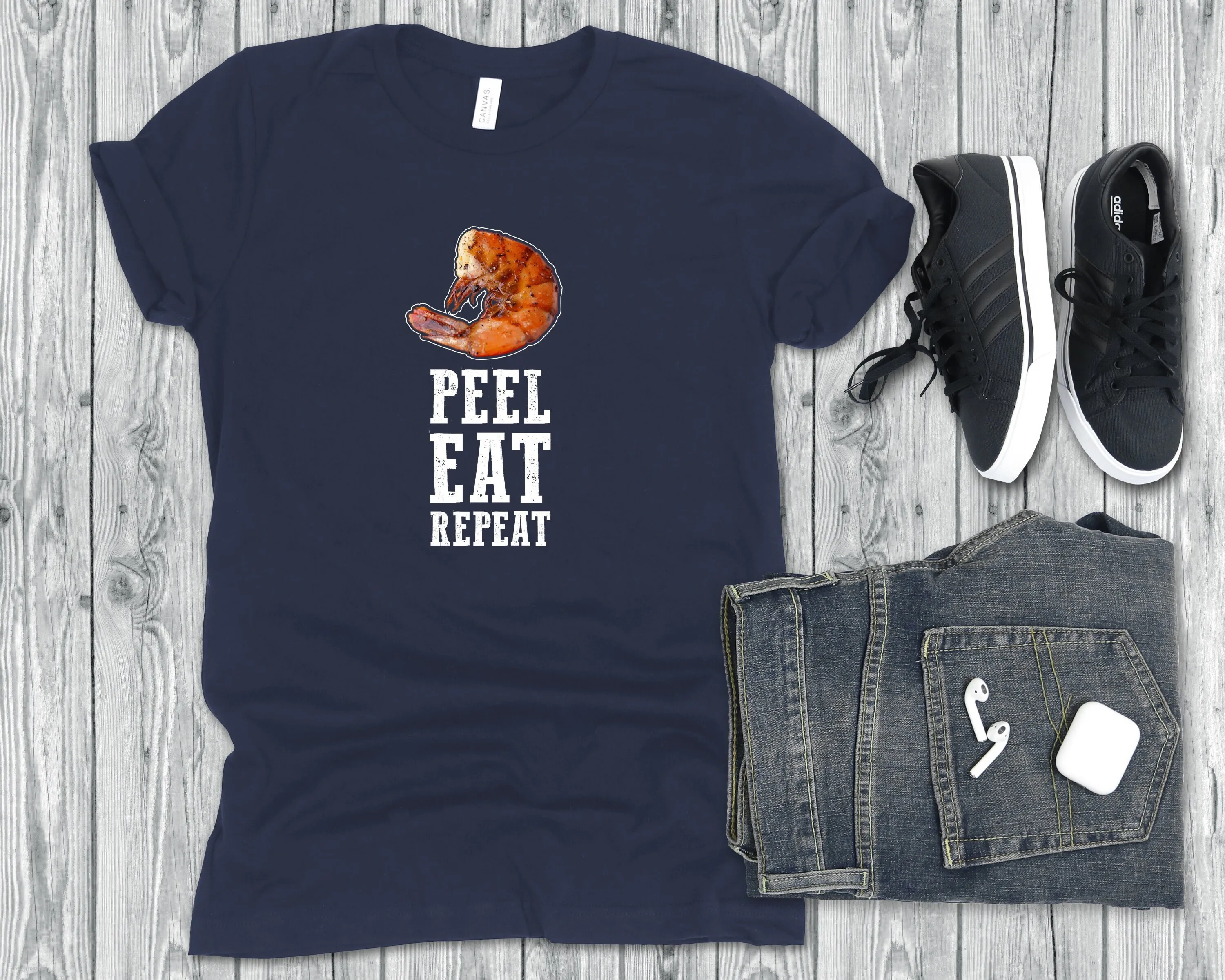 

Peel Eat Repeat Shrimp T Shirt for Lovers Seafood and