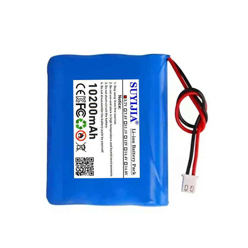 1S3P 3.7 فولت 10200 مللي أمبير 18650 بطارية ليثيوم مع XH2.54-2P التوصيل لصيد الأسماك مصباح ليد سمّاعات بلوتوث 4.2 فولت ضوء الطوارئ احتياطية #6