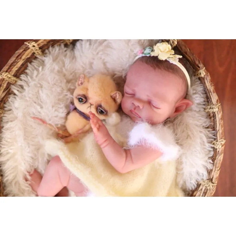 NPK Unfinished Unpainted DIY Doll Parts16Inch Reborn Pumpkin Pixie with Belly Plate and Cloth Body Two Body Fresh Color Doll Kit