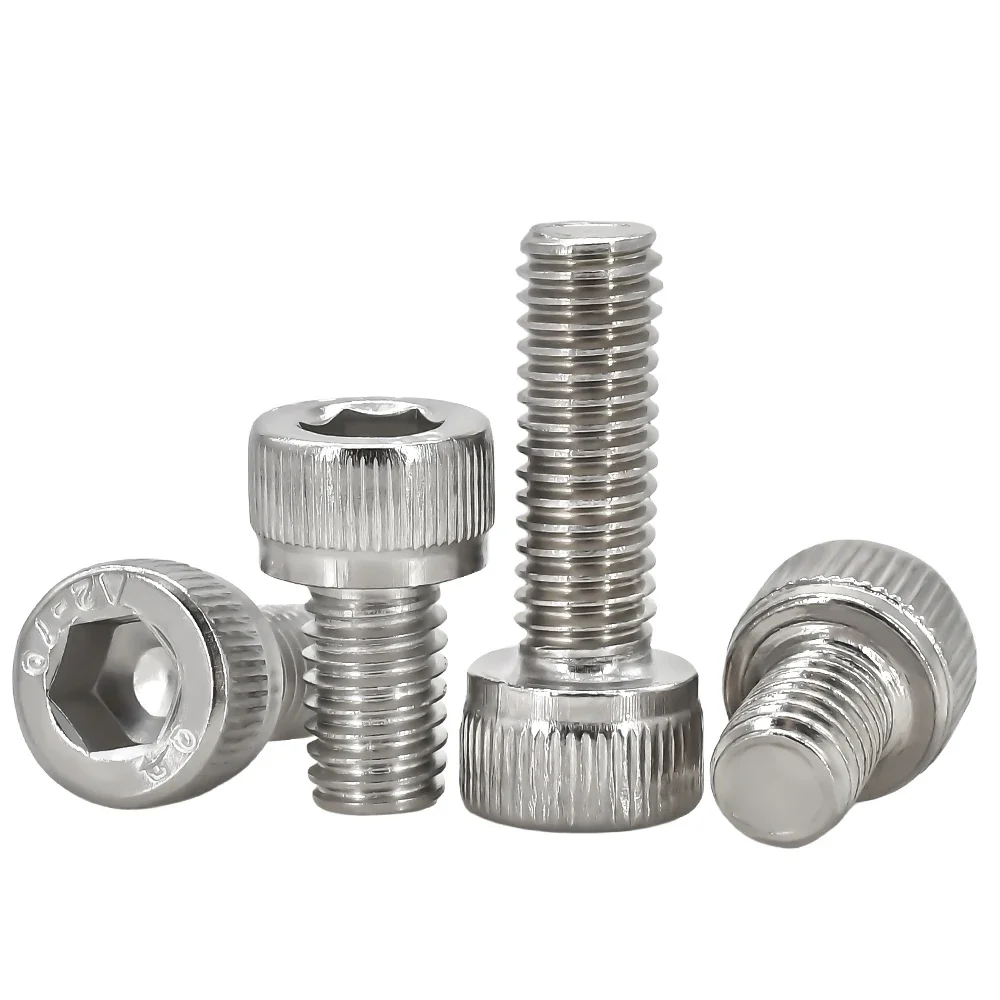 304 Stainless Steel Hex Socket Bolt Cap Head Hexagonal Metal Machine Screws DIN912 Thread Bolts M1.6M2M2.5M3M4M5M6M8M10M12M14M16