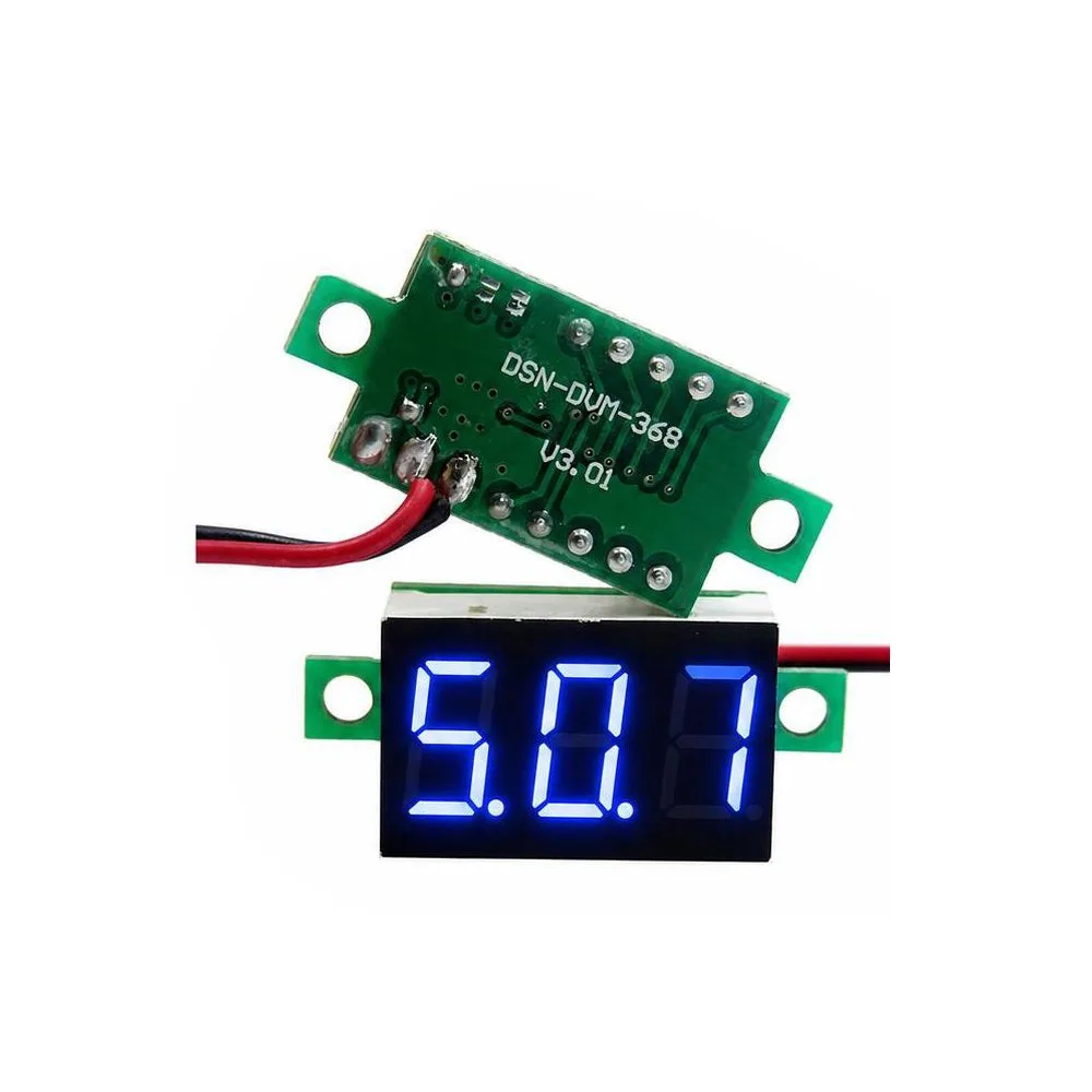 Portable DC4.5V-30V Digital Voltmeter Panel LED Display Panel Mount DC Voltage Meter 0.36inch Volt Gauge Display Motorcycles