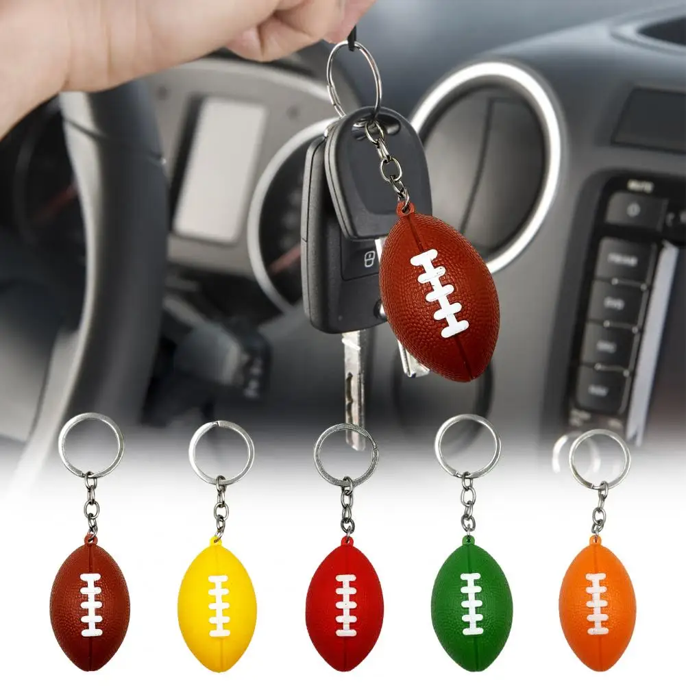 Portable Mini Keychain Pendant Creative Key Holder Rugby Decor Rugby Key Ring Pendant  Ornamental