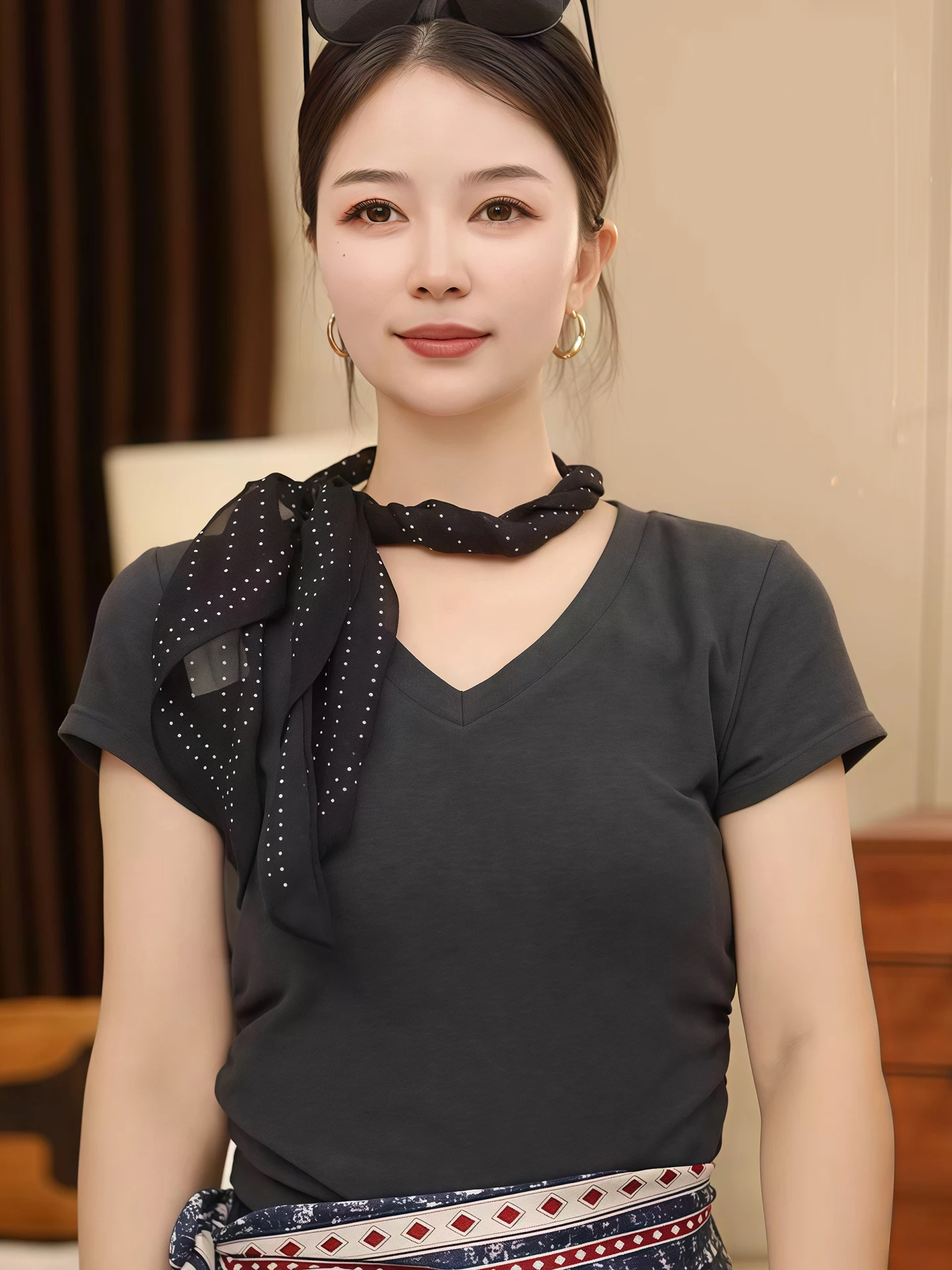 lenco-de-bolinhas-preto-elegante-feminino-versao-coreana-primavera-verao-acessorio-decorativo-retangular-longo-de-tecido
