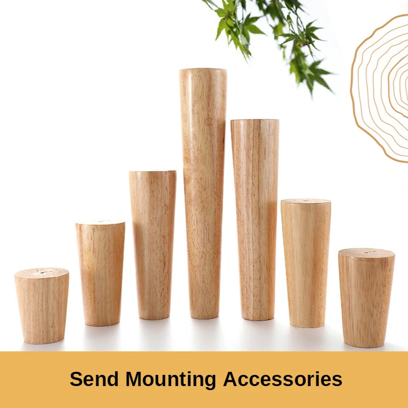 4 Stück Massivholz-Sofafüße, geneigtes Bett, Schrank, Tisch, Möbel, Holzstuhl, Ersatz, schräg