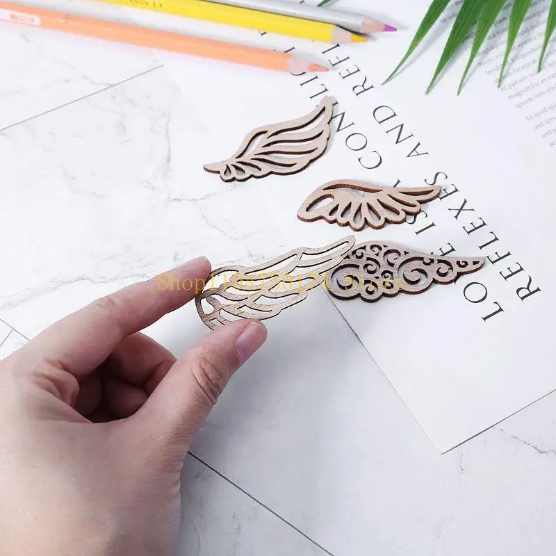 10 Pcs/Set Wooden Wings Craft Cutout Unfinished Slices for Farmhouse Indoor Outdoor Decorations DIY Accessories top sale