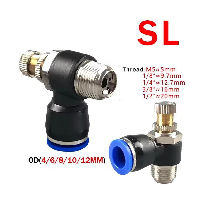 Pneumatic Quick Insert with Threaded Straight-through PC/PCF Elbow PL Throttle Valve SL Cylinder Auto Parts 8-02