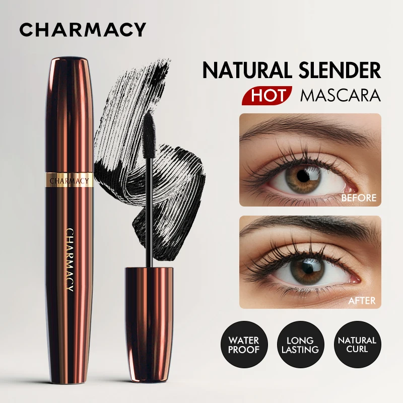 CHARMACY Black Lengthening 3D Mascara Thick Eyelash Extension Eye Lashes Longlasting Mascara Waterproof Makeup Hallowmas