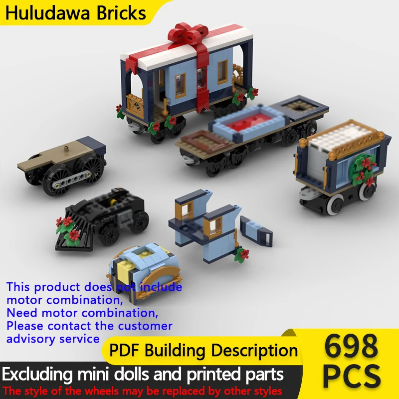 

Модель городской автомобиль MOC, строительные кирпичи, праздник экспресс, пассажирский поезд, модульная технология, детские праздничные подарки, сборка игрушек, костюм